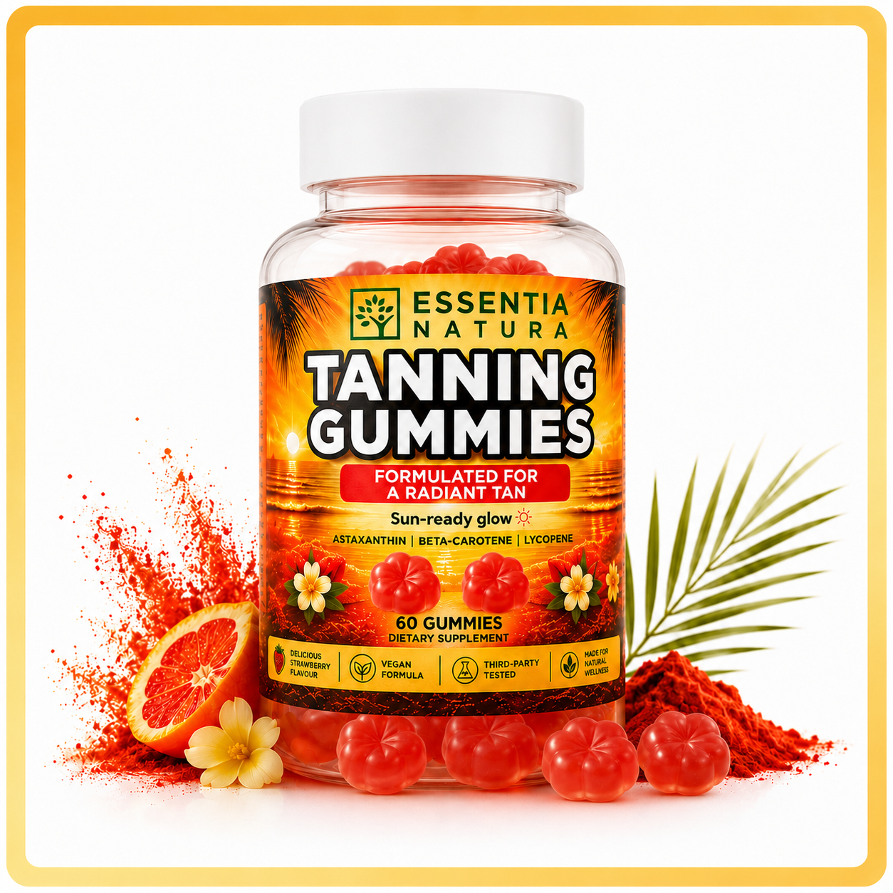 
                  
                    Tanning Gummies | Boost Melanin & Get a Radiant Tan Naturally | Essentia Natura | 60 Gummies
                  
                